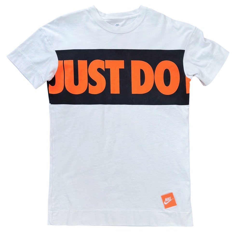 Just Do It White Orange Black Nike Tee Mens Small